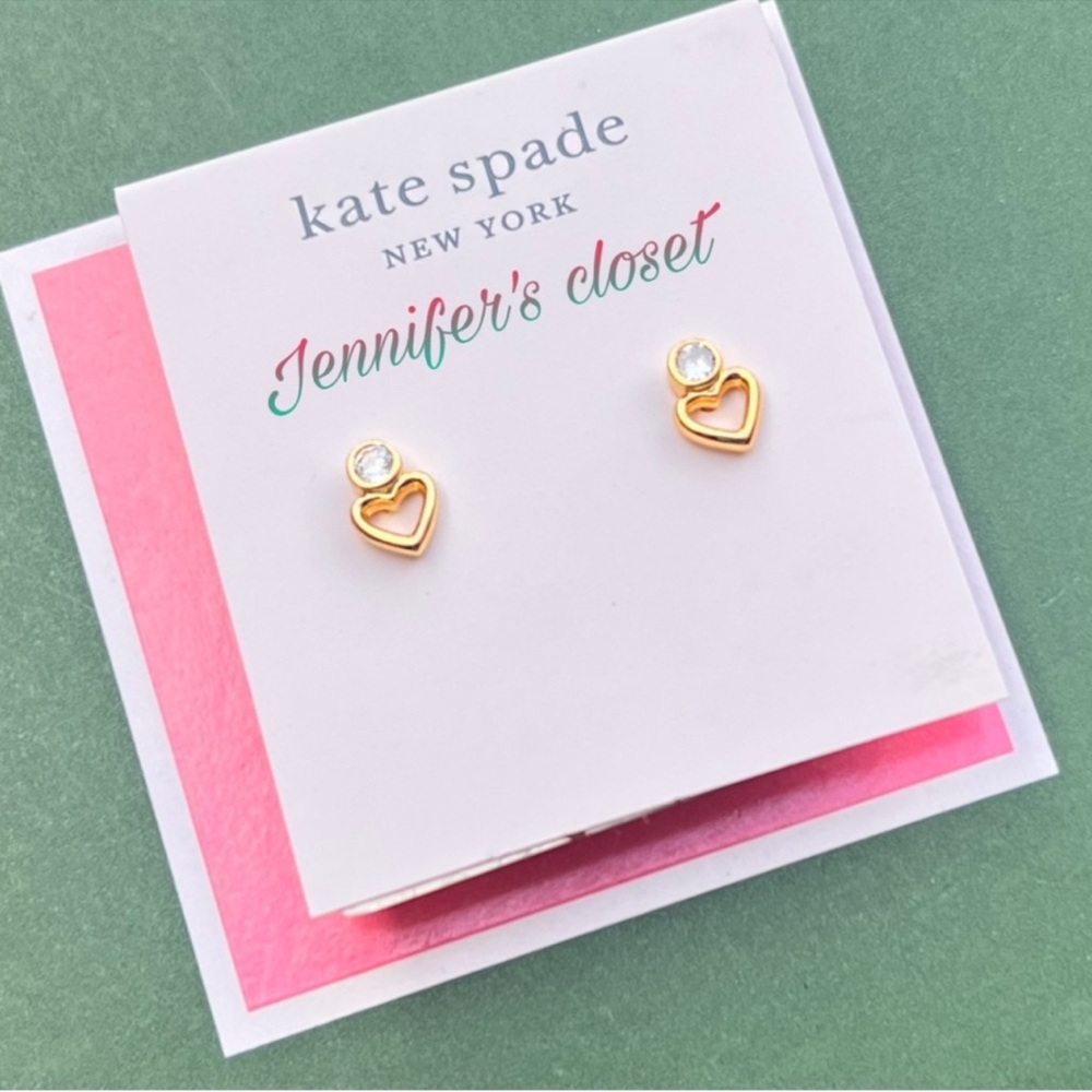 Kate Spade Cz Heart Stud Earrings /  NWT